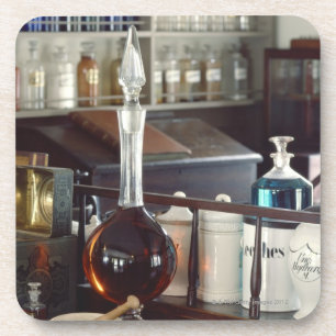 Porta-copo Garrafas antigas da farmácia