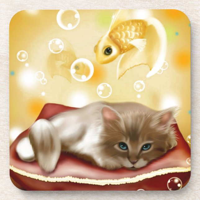 Porta-copo Gatinho de Sonho Gelado (Frente)