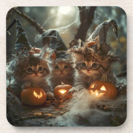 Porta-copo Gatinhos Adoráveis de Halloween com Pumpkins