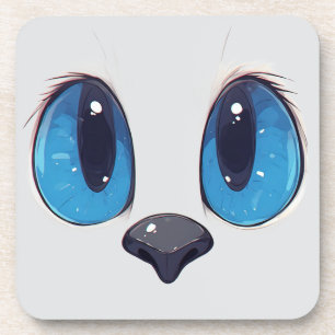 Porta-copo Gato Adorável de Olhos Azuis Design Fofo Kawaii Fa
