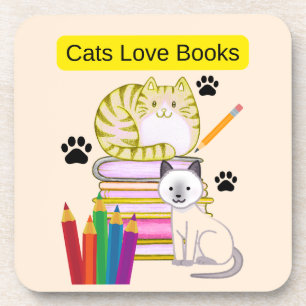 Porta-copo Gato Ama Livros