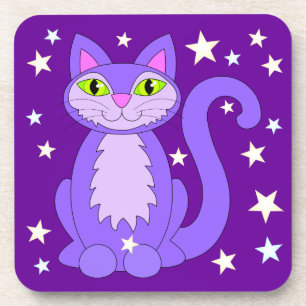 Porta-copo Gato Cósmico, Gato Sorridente Gatinho Roxo