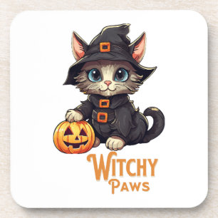 Porta-copo Gato de Halloween Patas Bruxa