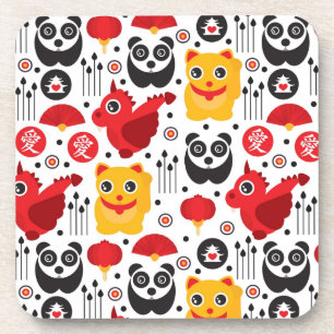 Porta-copo Gato, dragão, e panda afortunados de China