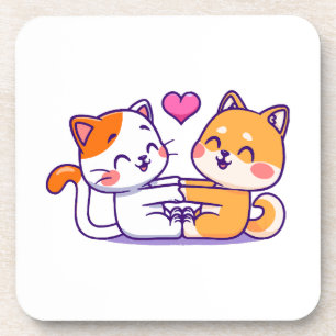 Porta-copo Gato E Shiba Inu