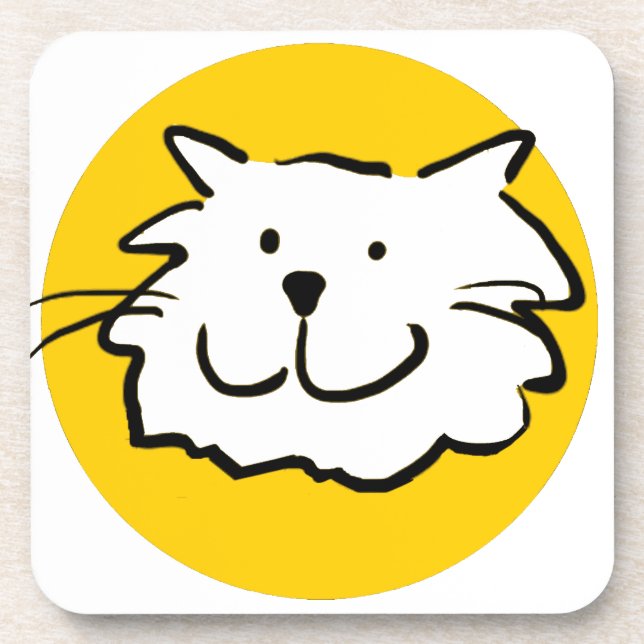 Porta-copo Gato Feliz Sorridente. Tema Gatos (Frente)