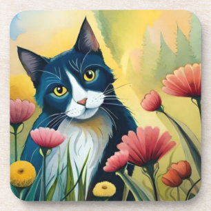 Porta-copo Gato FLoral