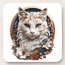 Porta-copo gato,gatinho com flor