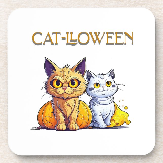 Porta-copo Gato Halloween  (Frente)