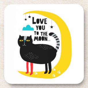 Porta-copo Gato na lua