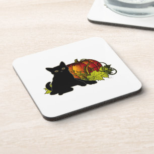 Porta-copo Gato Negro e Abóbora