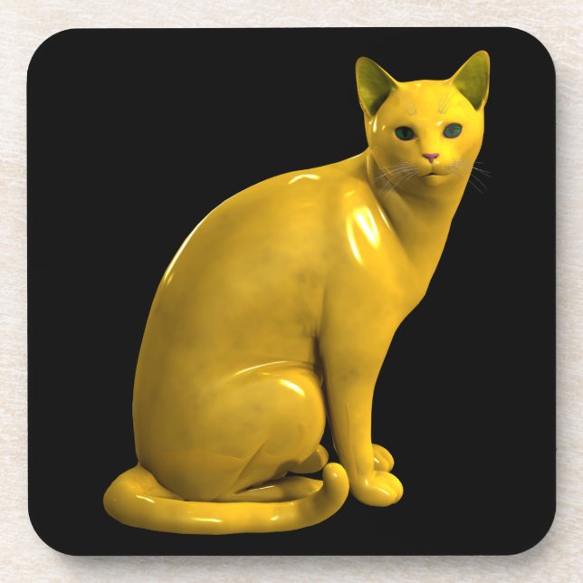 Porta-copo Gato ouro (Frente)