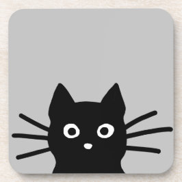 Porta-copo Gato Preto Curioso De Peeking| Arte Animal Engraça