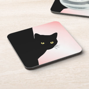 Porta-copo Gato Preto de Vento Rosa