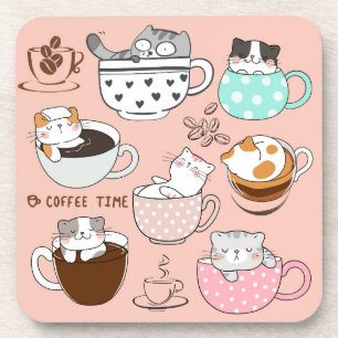 Porta-copo Gatos de Café Engraçados