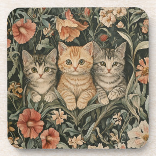 Porta-copo Gatos em um Jardim de Vintagem do William Morris
