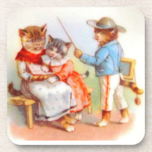 Porta-copo Gatos-gatinhos bem vestidos vitorianos