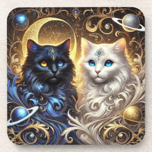 Porta-copo Gatos Majestosos Preto e Branco