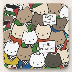 Porta-copo Gatos pela Palestina – Gatos Kawaii pela Justiça