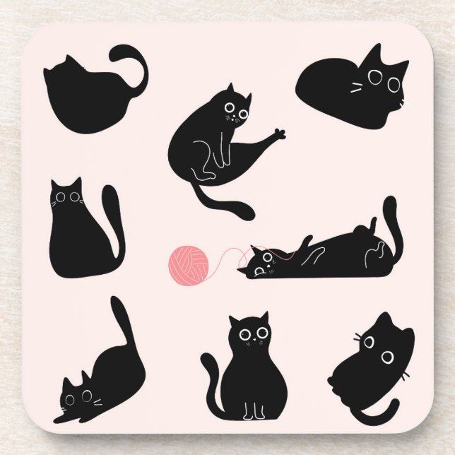 Porta-copo Gatos Pretos bobos (Frente)