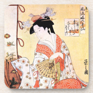 Porta-copo geisha-moça-moça-moça-cola-de-arte oriental legal