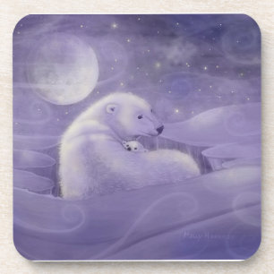 Porta-copo Gentil Urso Polar de Inverno Conjunto de 6 Portas