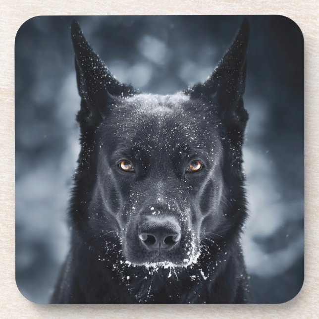 Porta-copo German shepherd Preto (Frente)