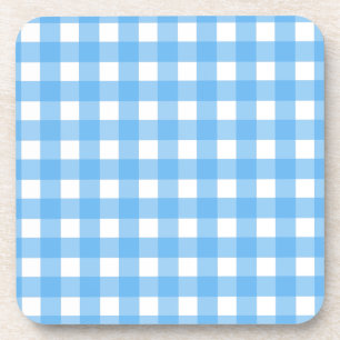 Porta-copo Gingham azul