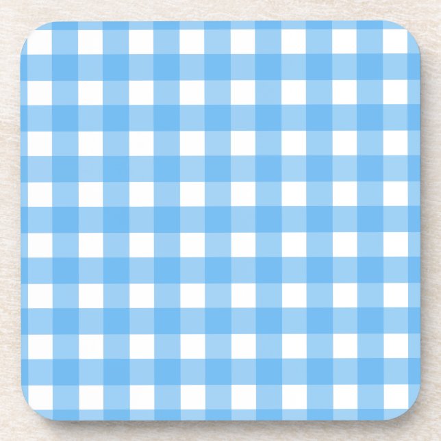 Porta-copo Gingham azul (Frente)