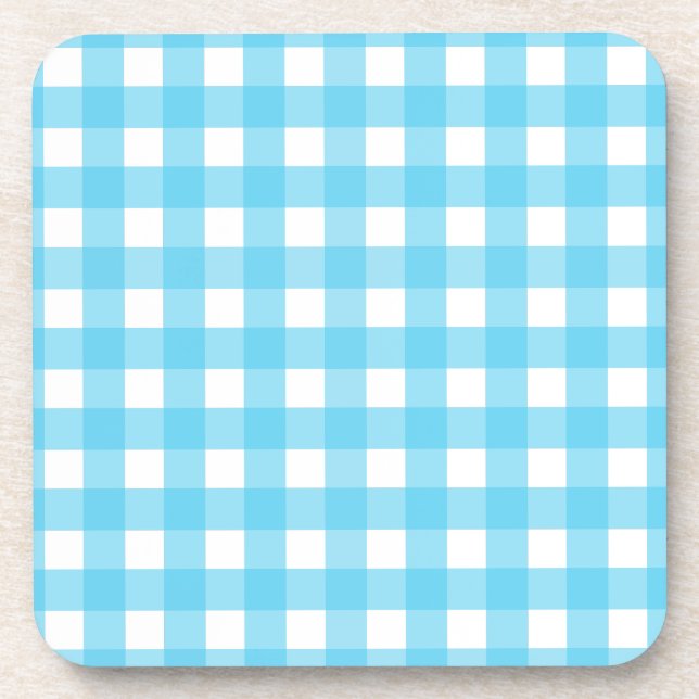 Porta-copo Gingham azul-ceruliano brilhante (Frente)