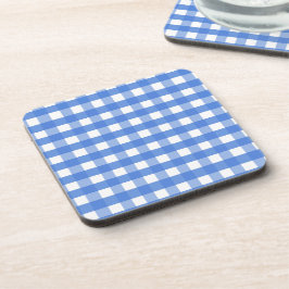 Porta-copo Gingham Branco e Azul Francês