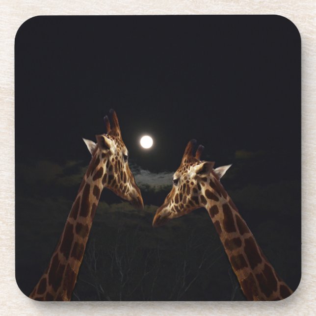 Porta-copo Girafa Amor À Lua, (Frente)