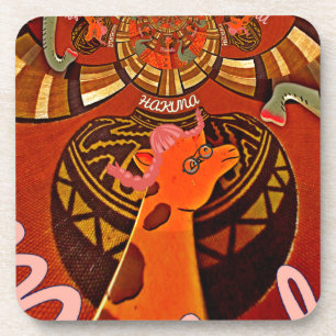 Porta-copo Girafa com duas obras de rabo de cavalo