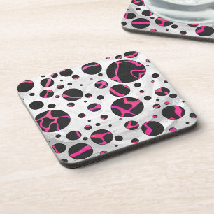 Porta-copo Girafa, rosa quente e Impressão preto