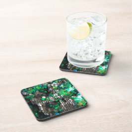 Porta-copo Glamour brilhante elegante verde cinza sequências 