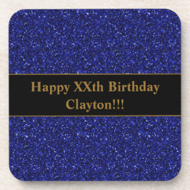 Porta-copo Glitter Azul Personalizado Com Festa de aniversári