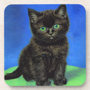 Porta-copo Gogh Style Black Kitten
