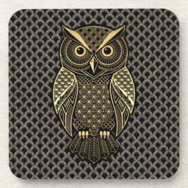 Porta-copo Gold Art Deco Owl