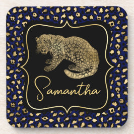 Porta-copo Gold Leopard and Blue Leopard Print