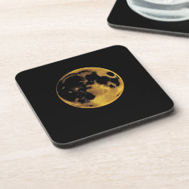 Porta-copo Gold textured moon on dark black