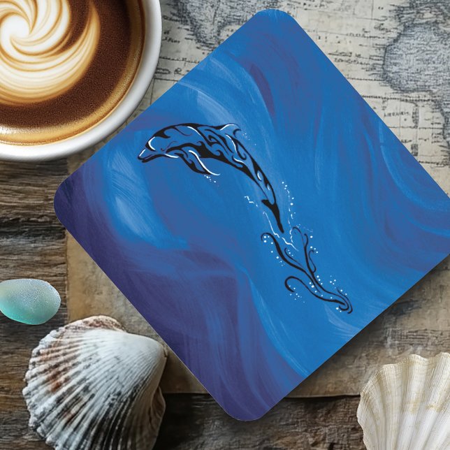 Porta-copo Golfinho Tribal Azul (Criador carregado)