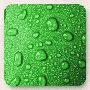 Porta-copo Gotas de água no fundo verde, legal & molhado