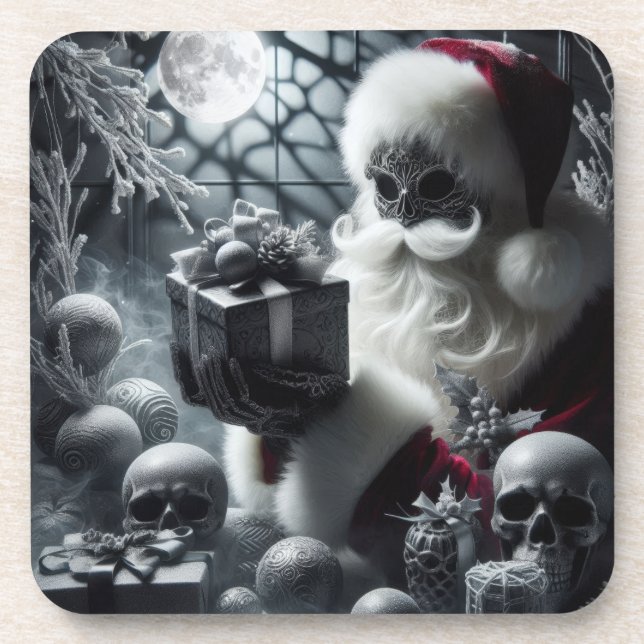 Porta-copo Gothic Christmas Santa | Dark Holiday Santa (Frente)