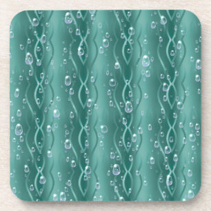Porta-copo Gotículas de chuva em metal verde