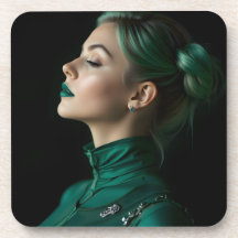 Graceful Emerald Elegance: Um retrato gótico