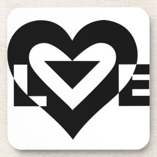 Porta-copo Gráfico de Amor legal, Preto