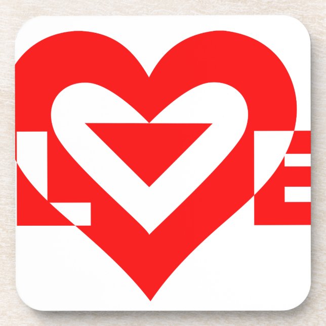 Porta-copo Gráfico de Amor legal, Vermelho (Frente)