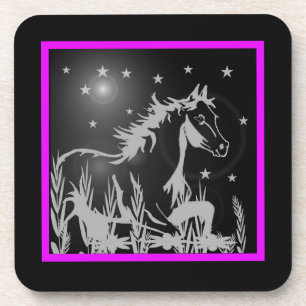 Porta-copo gráfico de cavalo selvagem, rosa