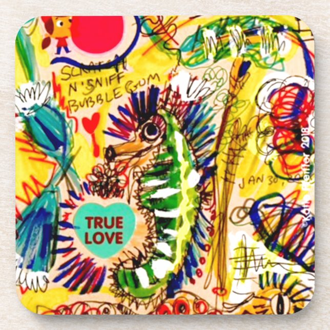 Porta-copo grafites do cavalo de mar (Frente)