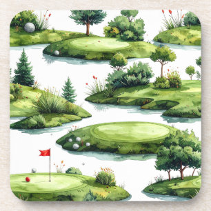 Porta-copo Grama de Putting de Golfe com bandeira vermelha